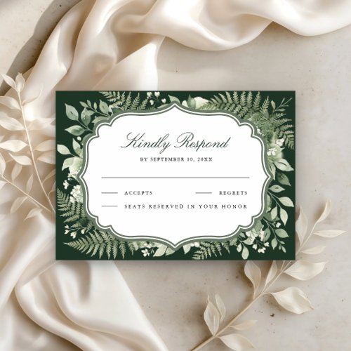 Watercolor Enchanted Forest Wedding RSVP Card