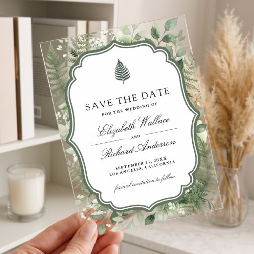 Watercolor Enchanted Forest Wedding Save the Date