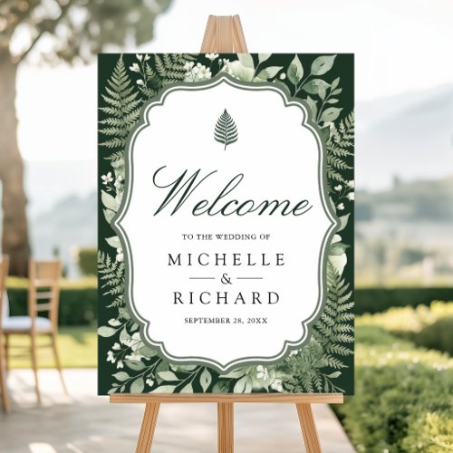 Watercolor Enchanted Forest Wedding Welcome Sign