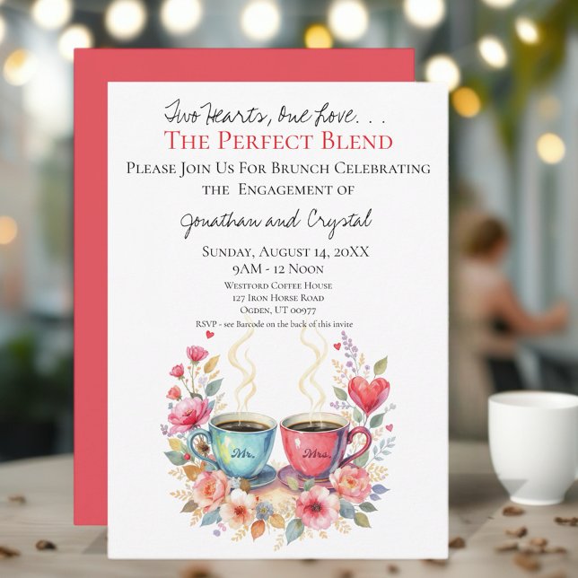 Watercolor Engagement Announcement (Instant download available!)