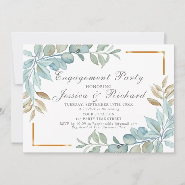 Watercolor Engagement Party Invitation (Front)