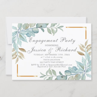 Watercolor Engagement Party Invitation