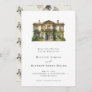 Watercolor English Manor Equestrian Wedding Save The Date