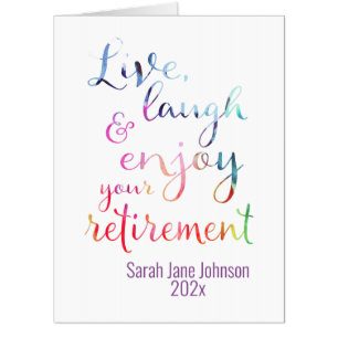 Watercolor Enjoy Your Retirement Big  Card