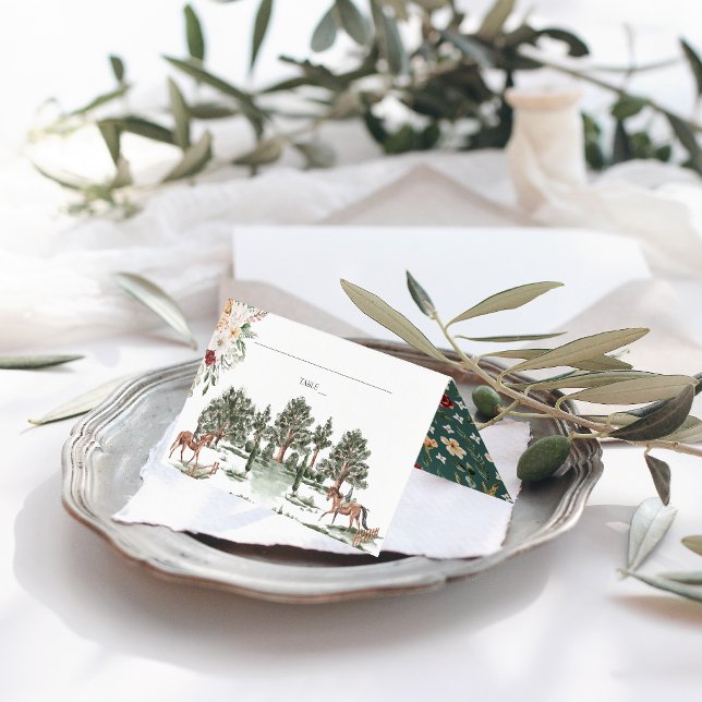 Watercolor Equestrian Floral | Wedding Place Card (Creator Uploaded)