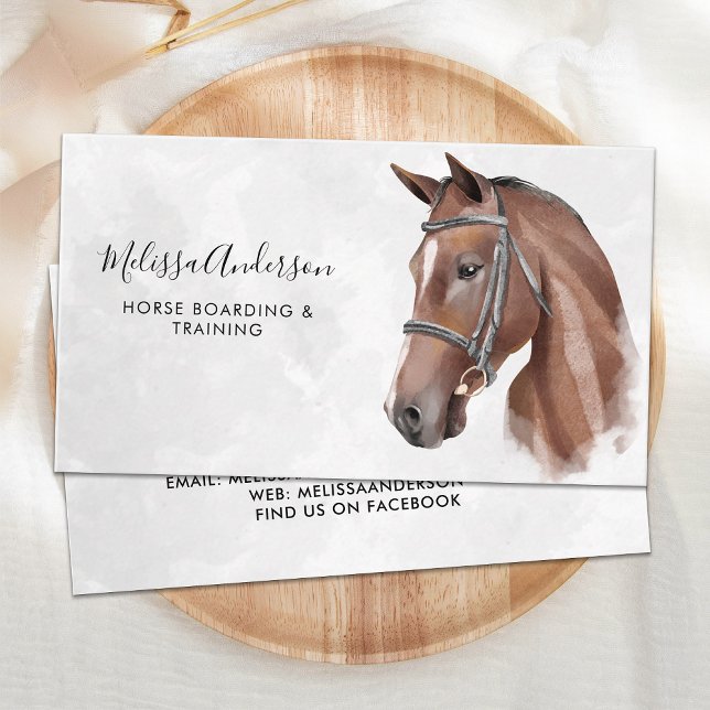 Watercolor Equine Horse Personalized Equestrian Business Card (Creator Uploaded)