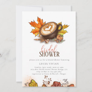 Watercolor Espresso Love Is Brewing Bridal Shower Invitation
