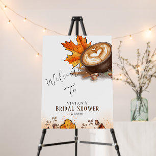 Watercolor Espresso Love Is Brewing Bridal Welcome Foam Board