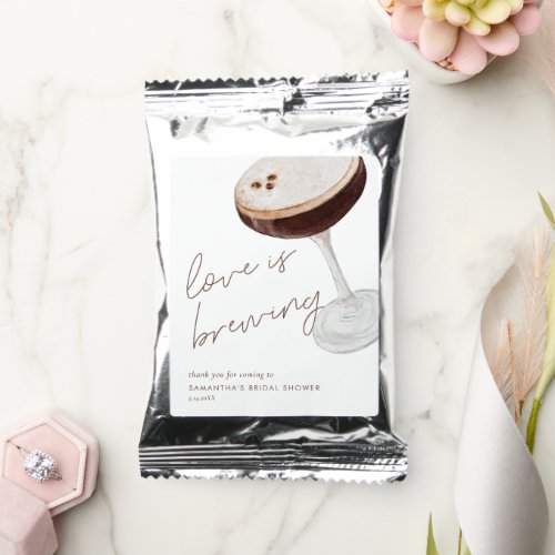 Watercolor Espresso Martini Bridal Shower Coffee Drink Mix