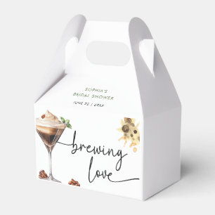 Watercolor Espresso Martini Bridal Shower Favor Boxes