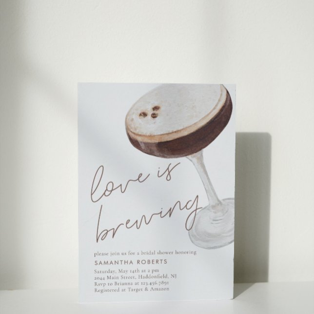 Watercolor Espresso Martini Bridal Shower Invitation (Creator Uploaded)