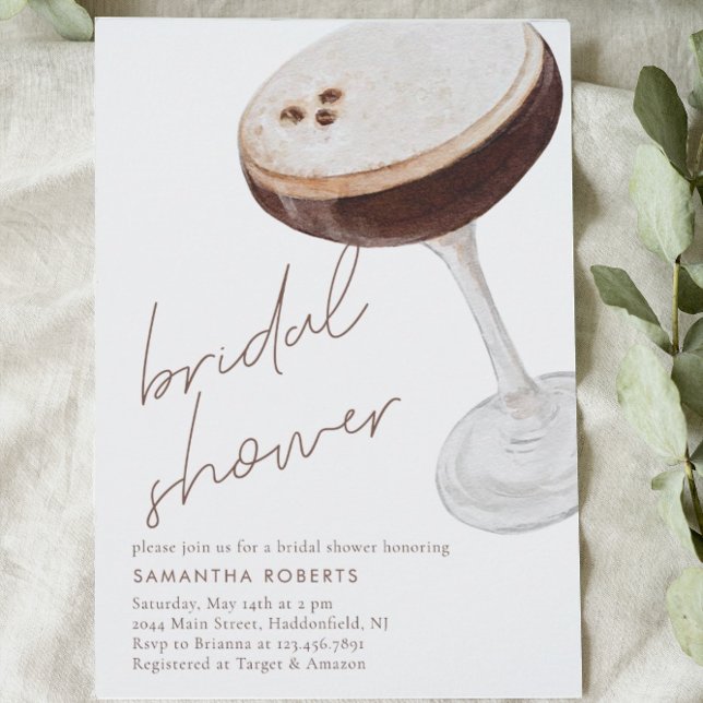 Watercolor Espresso Martini Bridal Shower Invitation (Creator Uploaded)
