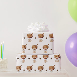 Watercolor Espresso Martini with a Bow Coffee Wrapping Paper
