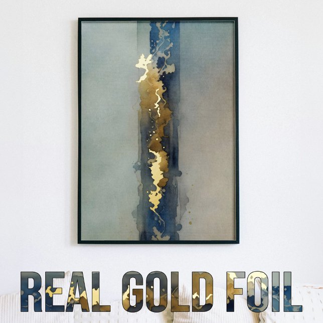 Watercolor ethereal abstract gold blue sand foil prints (Creator Uploaded)