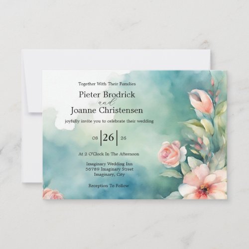 Watercolor Ethereal Union wedding  Invitation