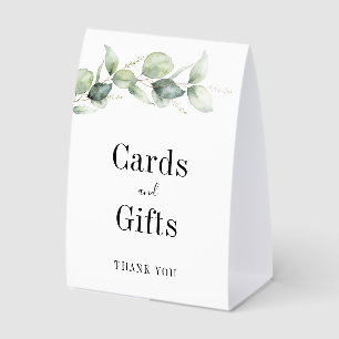 Watercolor Eucalyptus 15th Birthday Mis Quince Paper Table Tent