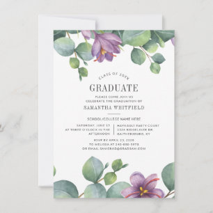 Watercolor Eucalyptus 2025 Graduation Party Invitation