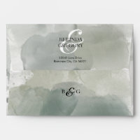 Watercolor Paper Texture A7 5x7 Wedding Invitation Envelope