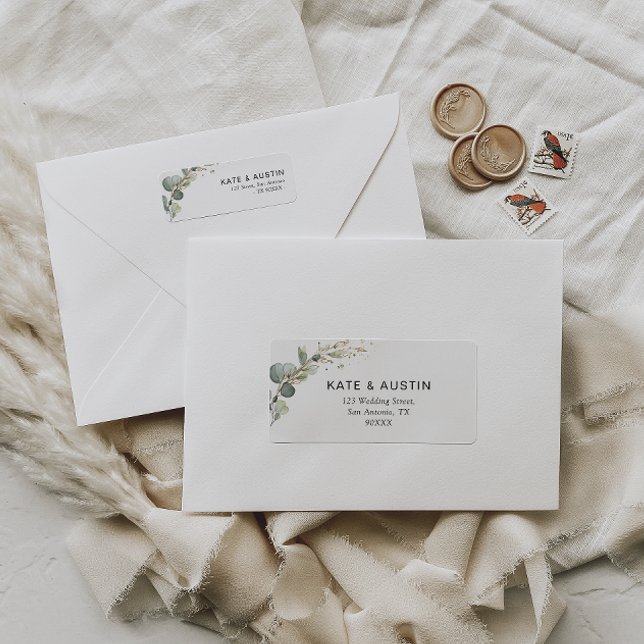 watercolor eucalyptus address label (Creator Uploaded)