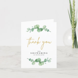 Watercolor Eucalyptus Baby Shower  Thank You Card