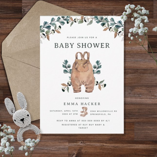 Watercolor Eucalyptus Boho Baby Shower Invitation (Creator Uploaded)