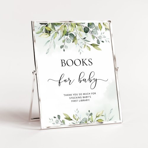 Watercolor eucalyptus books for baby poster
