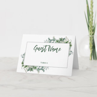 Watercolor Eucalyptus Border Table Place Card