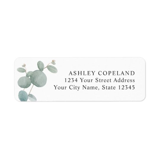 Watercolor Eucalyptus Botanical Greenery Label | Zazzle.com