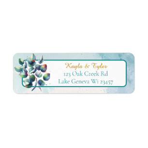 Watercolor Eucalyptus Botanical Greenery Wedding Label