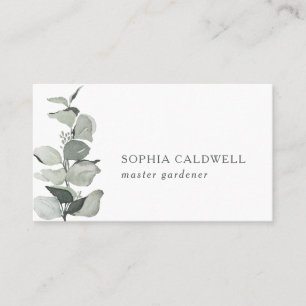Watercolor Eucalyptus Botanical Minimalist Business Card