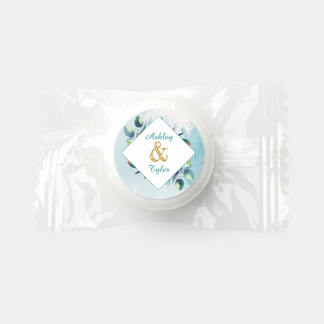 Watercolor Eucalyptus Botanical Wedding   Life Saver® Mints (Front)