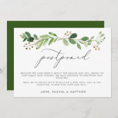 Watercolor Eucalyptus Bough Postponed Wedding Announcement (Front/Back)