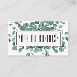 Watercolor Eucalyptus Branches Essential Oil Business Card