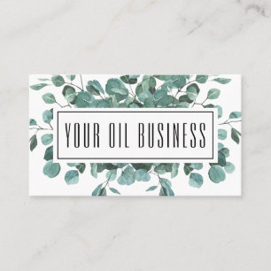 Watercolor Eucalyptus Branches Essential Oil Business Card