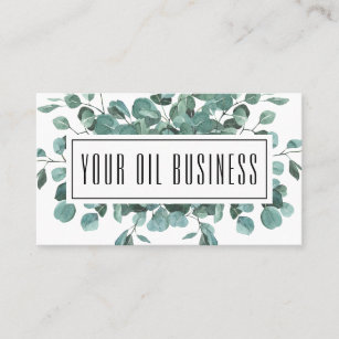 Watercolor Eucalyptus Branches Essential Oil Business Card