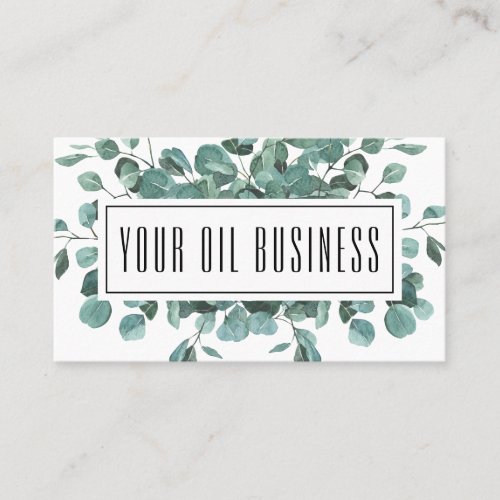 Watercolor Eucalyptus Branches Essential Oil Business Card