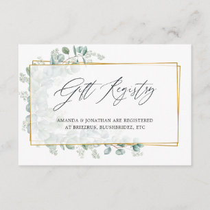 Watercolor Eucalyptus Bridal Shower Gift Registry Enclosure Card