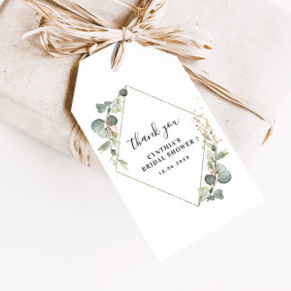 watercolor eucalyptus bridal shower gift tags
