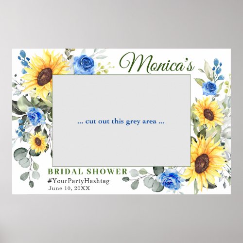 Watercolor Eucalyptus Bridal Shower Photo Frame Poster