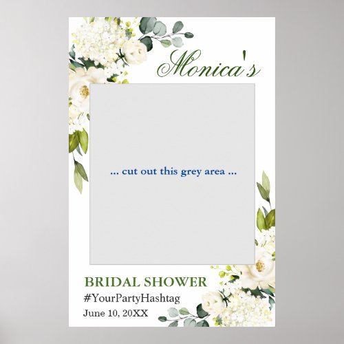 Watercolor Eucalyptus Bridal Shower Photo Prop Pos Poster