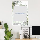 Watercolor Eucalyptus Bridal Shower Photo Prop Poster (Home Office)
