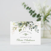 Watercolor Eucalyptus Bridal Shower Recipe Card (Standing Front)