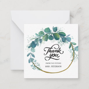 Watercolor Eucalyptus Bridal Shower Thank You Note Card
