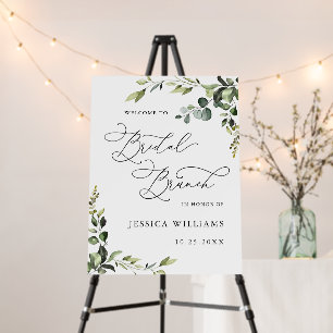 Watercolor Eucalyptus Bridal Shower Welcome Foam Board