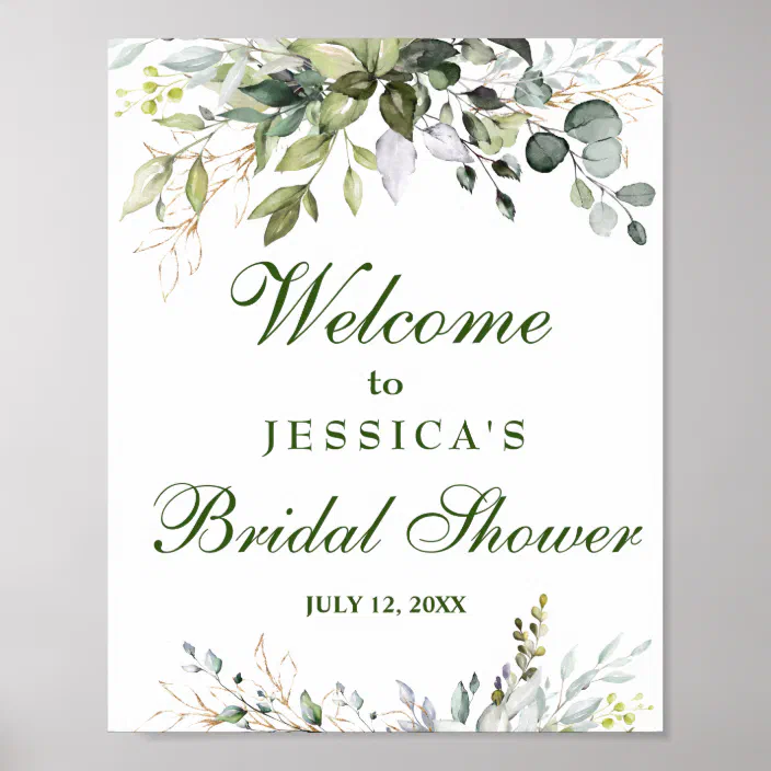 Digital Download Bridal Shower Decorations Bridal Shower Welcome Sign EUCALYTPUS Greenery Bridal Shower Bridal Shower Sign