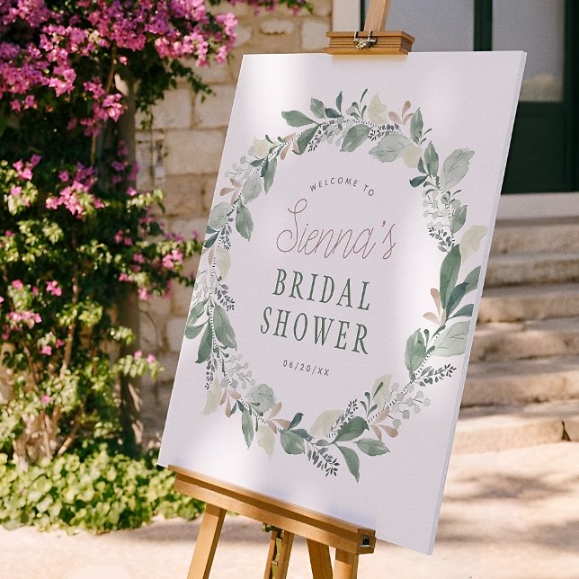 Watercolor Eucalyptus Bridal Shower Welcome Sign (Creator Uploaded)