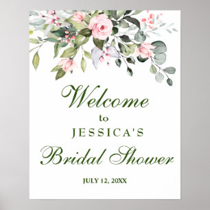 Watercolor Eucalyptus Bridal Shower Welcome Sign