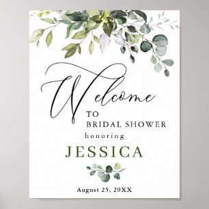 Watercolor Eucalyptus Bridal Shower Welcome Sign