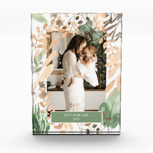 Watercolor Eucalyptus Butterfly Greenery Photo Block