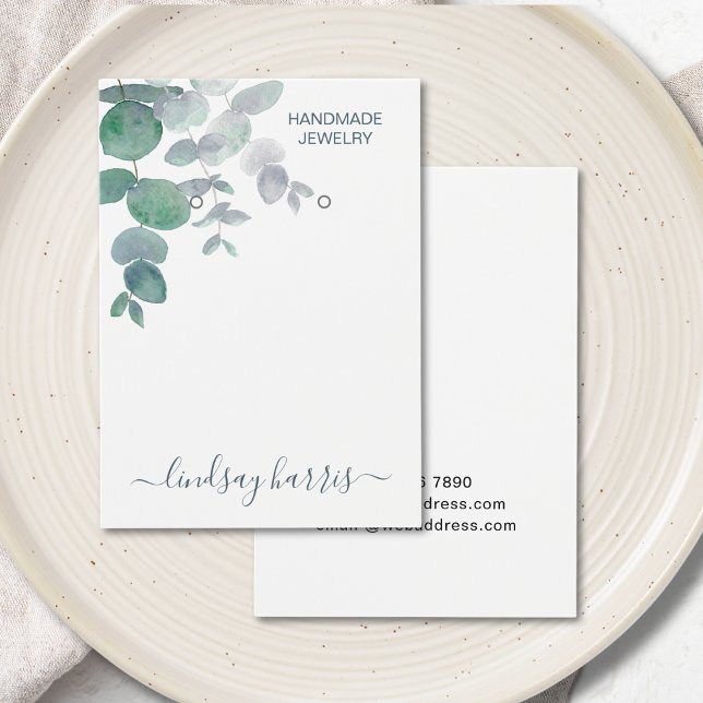 Watercolor Eucalyptus Earrings Display Card (Creator Uploaded)